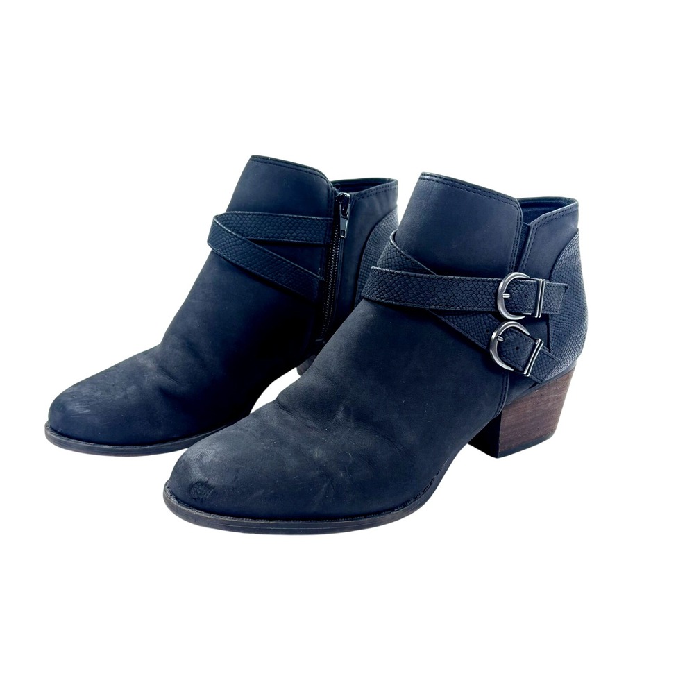 LifeStride Ankle Boots Women Size 7 M Blaire Black Leather Booties‎ Buckle